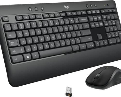 Logitech MK540 Advanced Wireless Keyboard and Mouse Combo for Windows, 2.4 GHz Unifying USB-Receiver, Multimedia Hotkeys, 3-Year Battery Life, for PC, Laptop