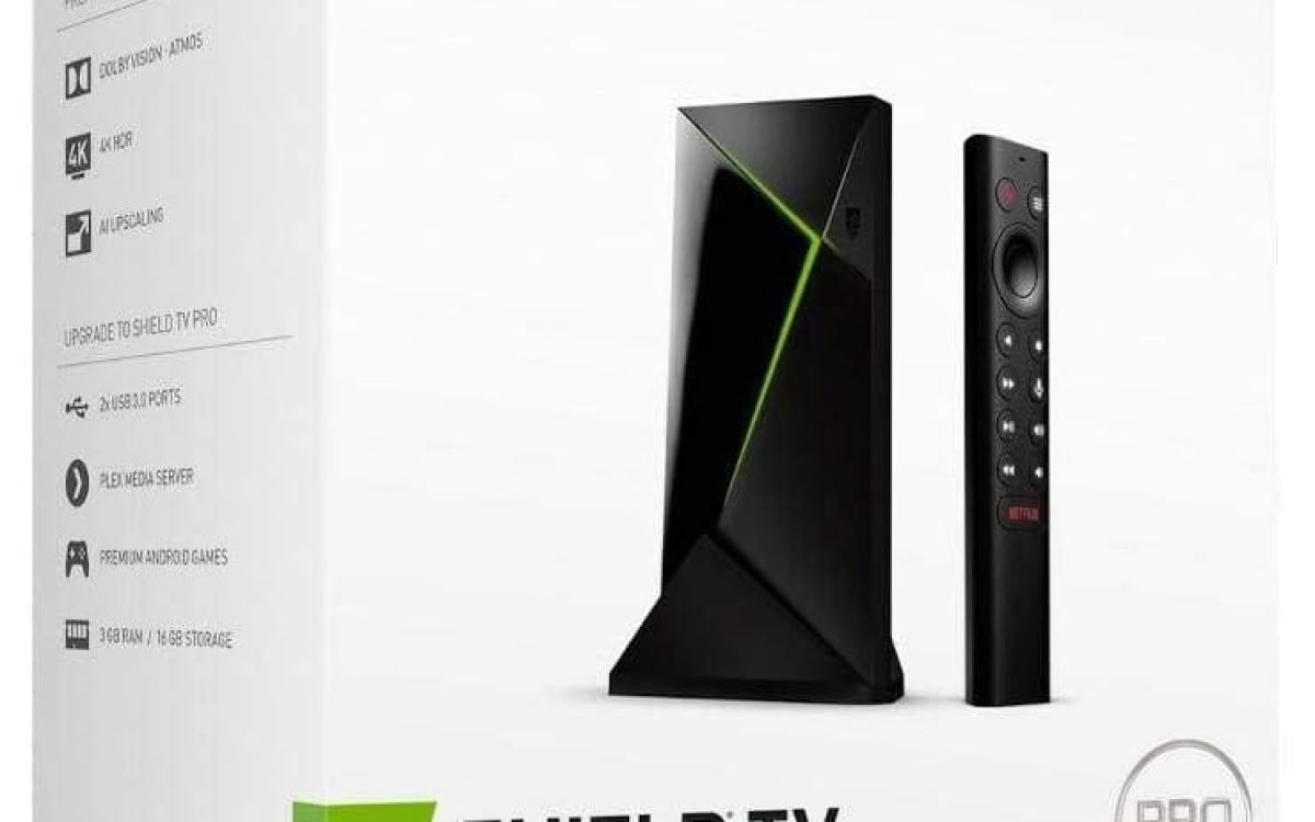 NVIDIA SHIELD Android TV Pro Streaming Media Player; 4K HDR movies, live sports, Dolby Vision-Atmos, AI-enhanced upscaling, GeForce NOW cloud gaming, Google Assistant Built-In, Works with Alexa