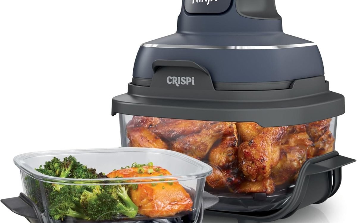 Ninja Crispi Air Fryer, Microwave, Freezer & Dishwasher Safe, Non Toxic Glass Portable Cooking System