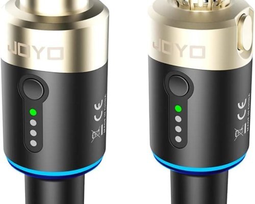 JOYO 5.8Ghz Wireless XLR Microphone Transmitter Receiver Plug-on Dynamic Mic Adapter Wireless Microphone System for PA System and Audio Mixer DSLR Camera 