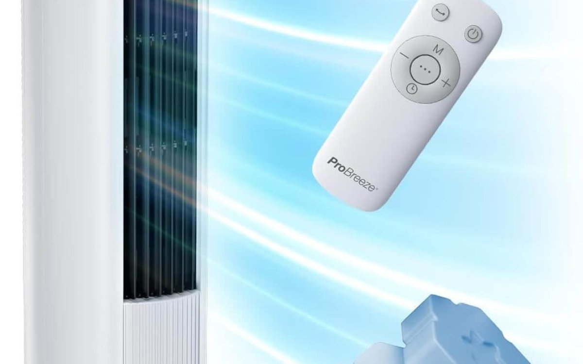 Pro Breeze® 7L 4in1 Evaporative Air Cooler & 42" Portable Tower Fan, 3 Fan Speeds, Remote Control, Automatic Oscillation, 10 Hour Timer and Sleep, Natural and Humidification Mode for Home and Office