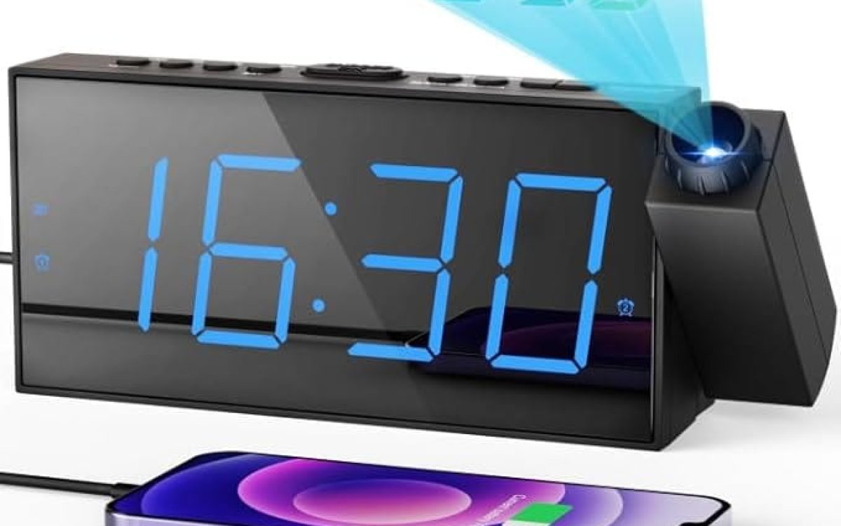 ROCAM Projection Alarm Clock, Digital Alarm Clock with USB Charge Port