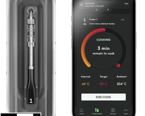 Sense Smart Wireless Meat Thermometer with Ultra-Thin Probe, Unlimited Range Bluetooth Meat Thermometer, Remote Monitoring of BBQ Grill, Oven, Smoker, Air Fryer
