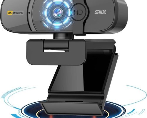 USB Webcam, 4K/60FPS Full HD Webcam for PC, Video Calling, Computer Camera with Clear Stereo Audio, Auto Light Correction, Plug&Play, Works with Skype, Zoom, FaceTime, Hangouts and more