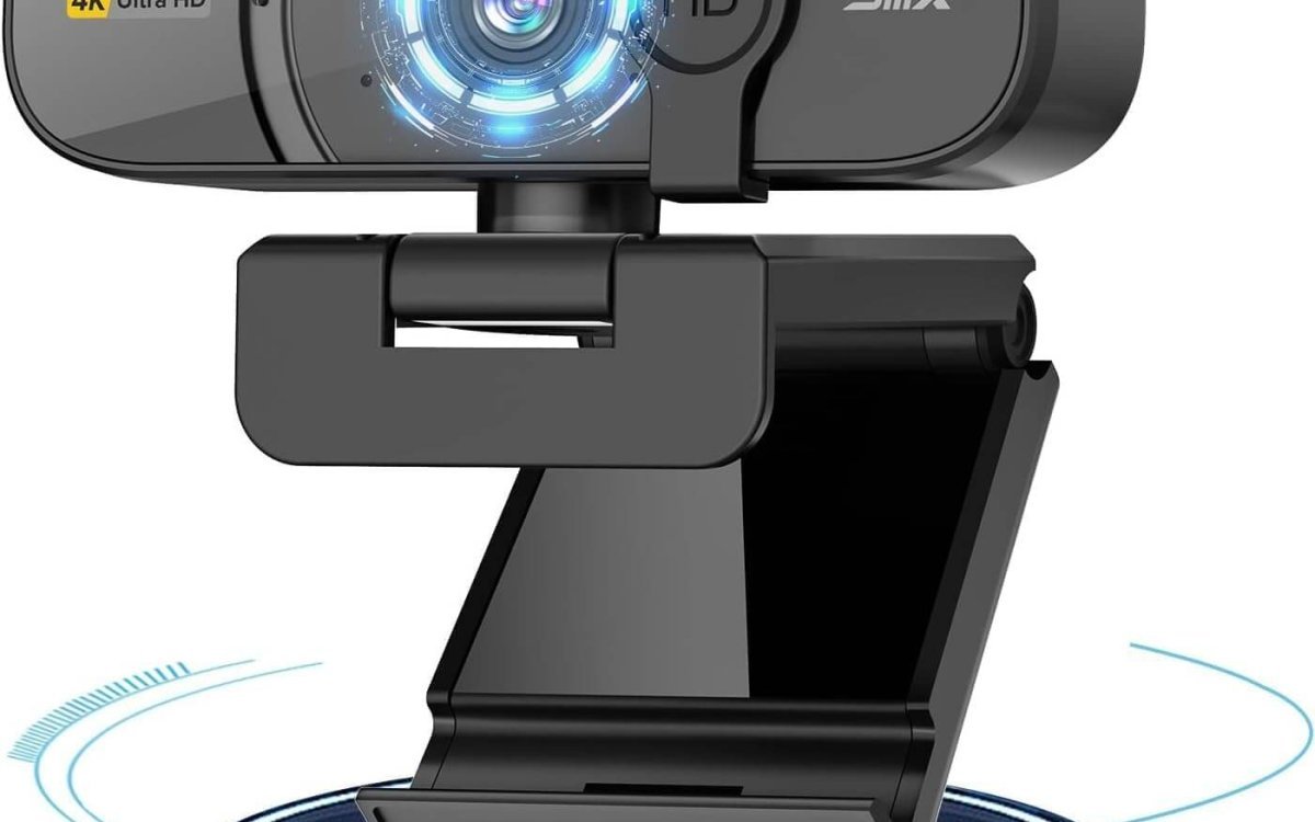 USB Webcam, 4K/60FPS Full HD Webcam for PC, Video Calling, Computer Camera with Clear Stereo Audio, Auto Light Correction, Plug&Play, Works with Skype, Zoom, FaceTime, Hangouts and more
