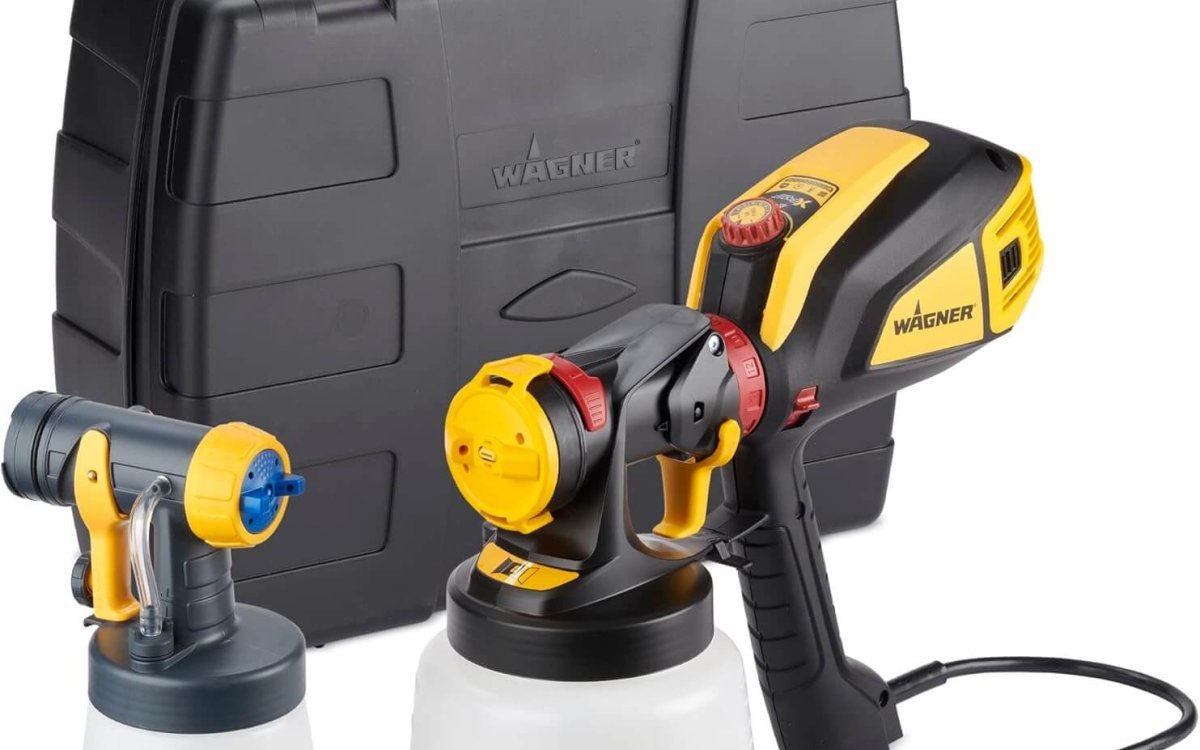 Wagner Spraytech 02419307 FLEXiO 595 Handheld HVLP Paint Sprayer, Sprays Most Unthinned Latex, Includes Two Nozzles - iSpray & Detail Finish Nozzle, Complete Adjustability, Lightweight Design
