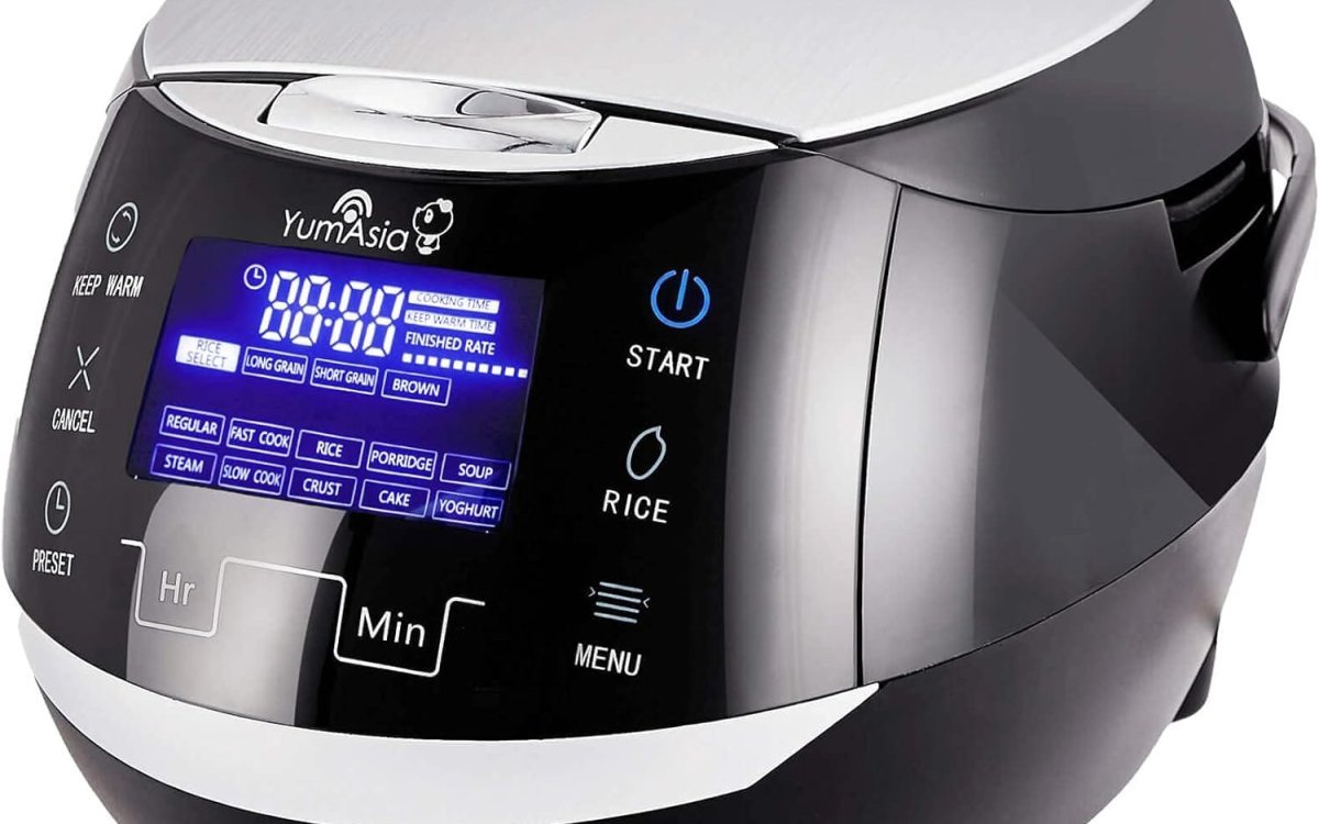 Yum Asia Sakura Rice Cooker with Ceramic Bowl and Micom Fuzzy Logic (YUM-EN15), 6 Rice Cooking Modes, 6 Multi-cooker Modes, Motouch LED Display, 1.5 Litre Capacity, 220-240V UK/EU Power